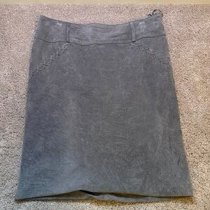 100% Leather Elegant Gray Women's Skirt Vintage
